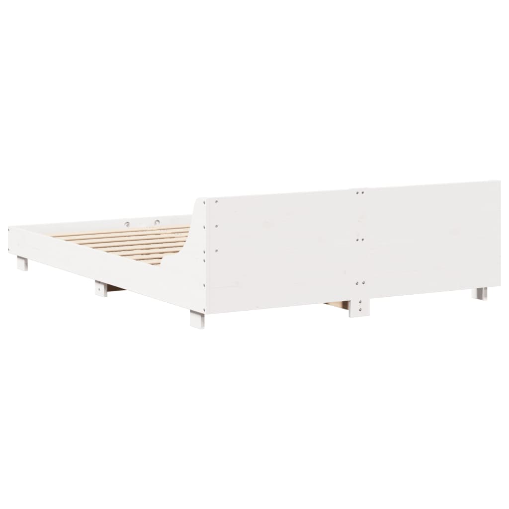 Bed Frame without Mattress White 120x200 cm Solid Wood Pine